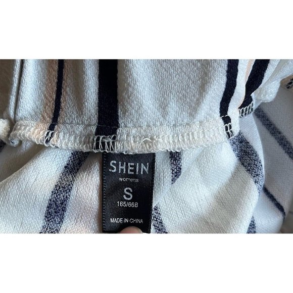 Shein Women Dress Pants Size S Color White Black Beige Stripe - Picture 11 of 15